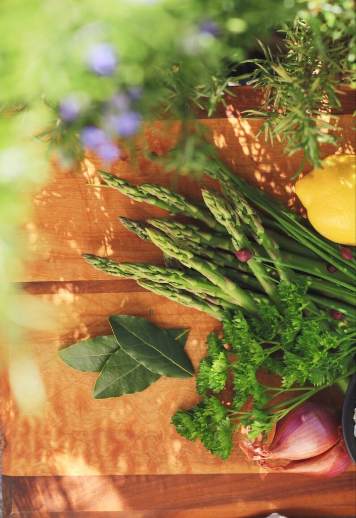 Garden Fresh Ingredients For Lemon Asparagus Risotto