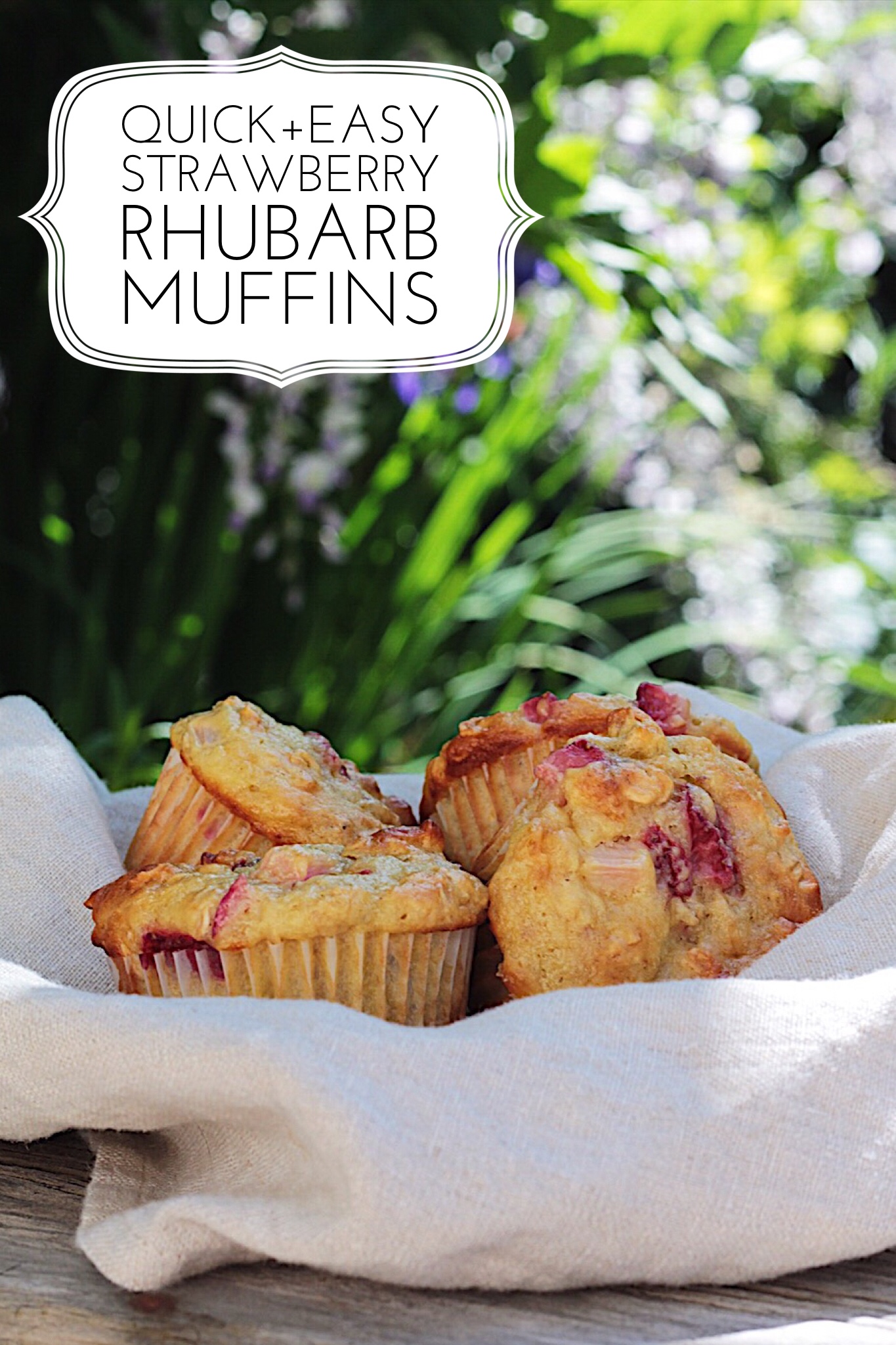 Quick Easy Strawberry Rhubarb Muffins