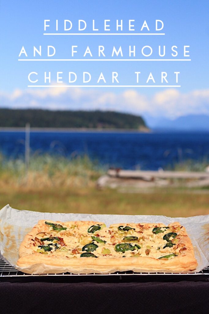 PNW Fiddleheads in Tart with Cheddar
