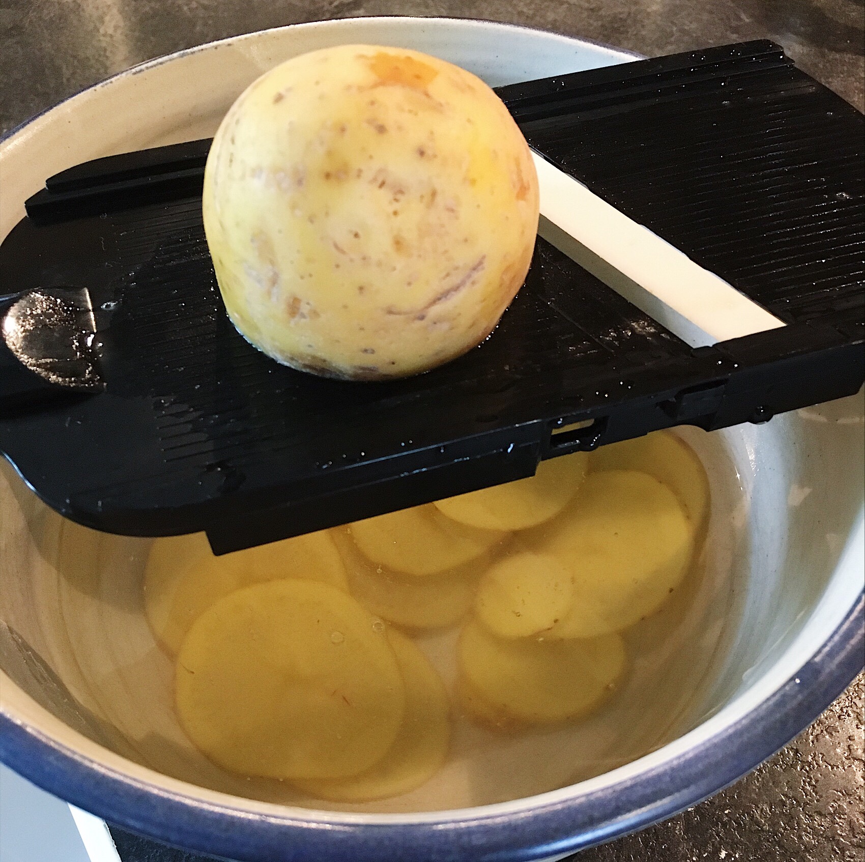 Slicing BC Potatoes on Mandoline