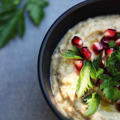 Roasted Eggplant Dip with Parsley and Pomegranate
