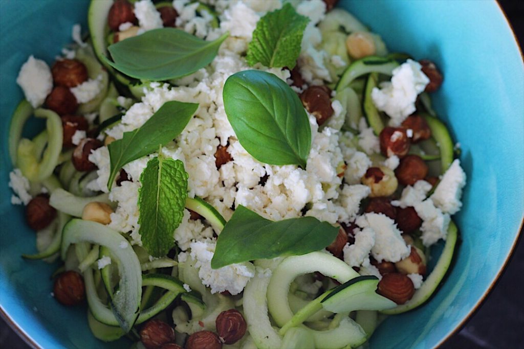 Zucchini Hazelnut Salad With Feta