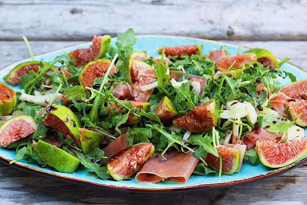 Platter of Fig Salad with Fennel and Arugula