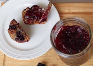 Blackberry Apple Jam on Healthy Blackberry Muffins