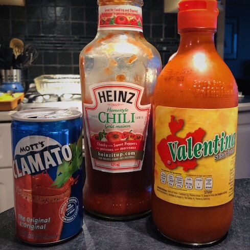 Clamato Chili Sauce And Valentina Sauce For Shrimp