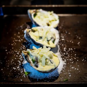 Top Oysters With Miso Sauce And Cheese