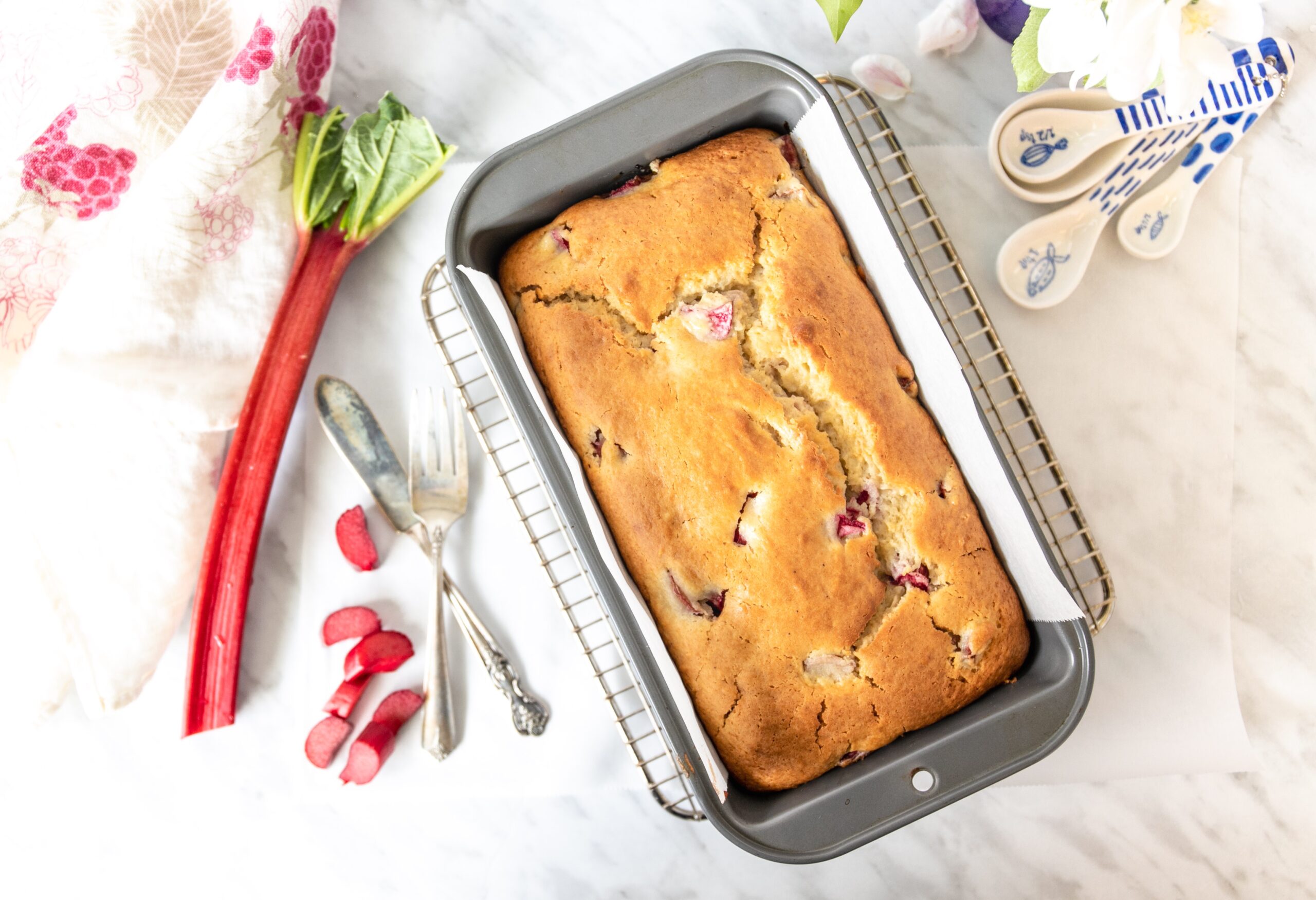 Easy Rhubarb Snack Cake Recipe