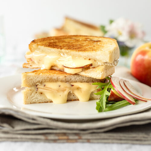 Brie and Apple Grilled Cheese with Hot Honey Butter