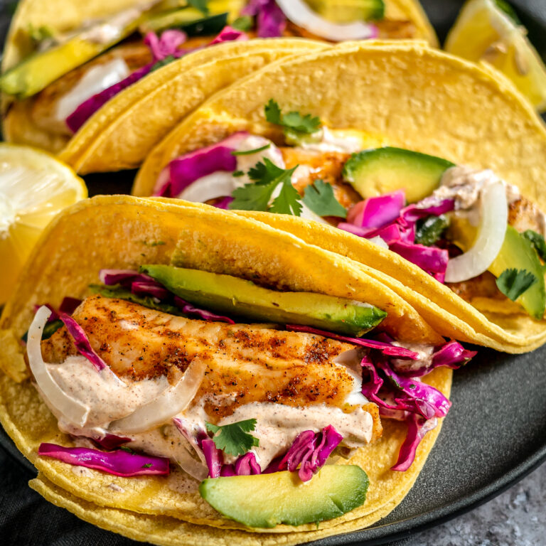 Easy Tilapia Fish Tacos With Crema And Cabbage Slaw