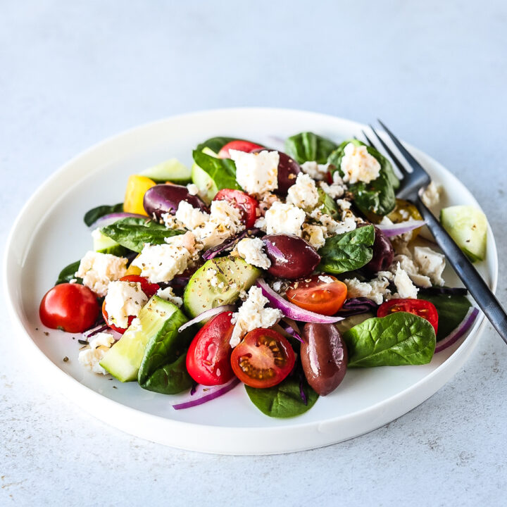 Greek Spinach Salad With Feta + Fresh Lemon Dressing - West Coast ...