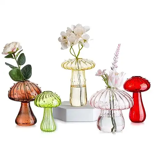 Set of 5 Mushroom Flower Vases