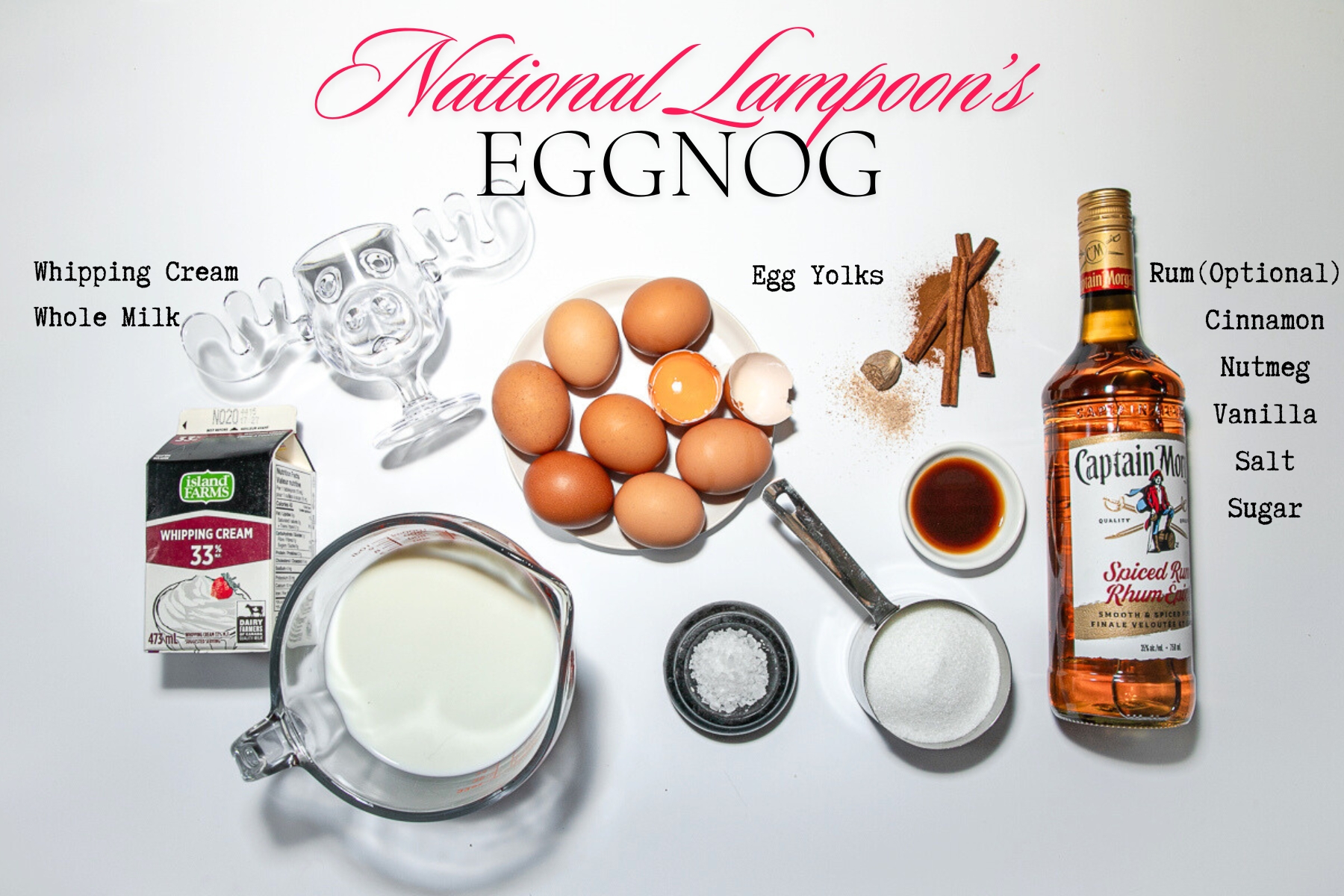 All the ingredients for the recipe on a plain countertop.